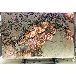Brasil Patagonia Quartzite 20 بندورا اليشم خلفية شفافة أونيكس جدار طاولة طعام