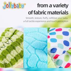 Jollybaby Juguete de Peluche de Cocodrilo Medidor de Altura, Regla de Medición, Juguete Musical Multitexturado para Tiempo Boca Abajo con Sonajeros - Product Image 4