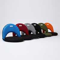 Chaises pliantes portables réglables à siège bas pour plage et pique-nique, en acier, avec assise en mousse et maille, 54x50x38cm, 2.7kg