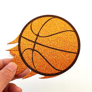 Cartes de voeux d'écriture de thème de basket-ball faites à la main avec des motifs découpés pour les décorations de vestiaire et les invitations de fête sportive - Product Image 6