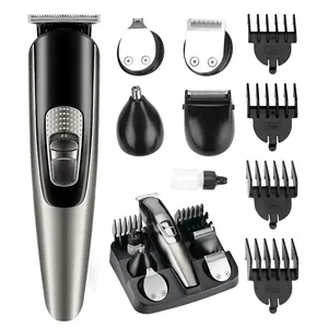 PRITECH All in One Hair Trimmer Kit Interchangeable Heads Mens Body Groomer Beard Grooming Kit Electric Hair Trimmer