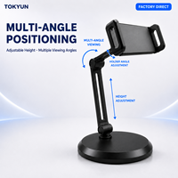 Support de téléphone et tablette pliable réglable en hauteur, support de bureau multi-angles avec base lestée, OEM ODM, vente en gros, logo personnalisé