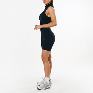 Của phụ nữ Nylon co giãn thoáng khí phòng tập thể dục <span class=keywords><strong>unitard</strong></span> sexy Yoga Playsuit Jumpsuit Zip biểu tượng tùy chỉnh tập thể dục bodysuit đồng bằng trống thiết kế - Product Image 3