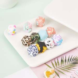 Personnalisation vente chaude 2023 écologique silicone perles chaîne bébé sucette clip imprimer bricolage silicone dentition mâcher perle - Product Image 5