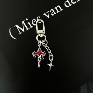 New Alloy Star Moon Keychain Creative Four Pointed Stars Accessories <b>Key</b> <b>Ring</b> Pendant Backpack Decoration Women <b>Men</b> Jewelry Gift - Product Image 6