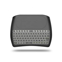 Universal BT/RF 2.4G Air Mouse dengan Layar Sentuh Putih/Hitam Mini Wireless Keyboard Warna-warni LED Lampu Belakang