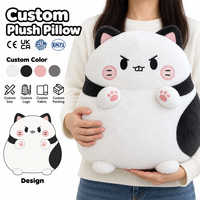 Coussin en peluche personnalisé en forme d'animal mignon, rond, en forme de chat, super doux, rembourré en coton PP, pour le repos ou la décoration