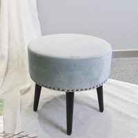 HStex — meuble personnalisé avec pieds, chaise ronde en velours, tabouret de beauté, avec pieds et table basse
