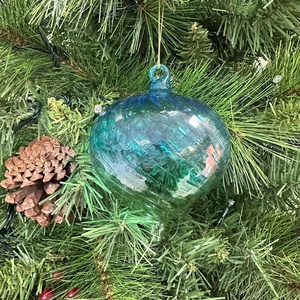 BSCI Factory Direct Sales Latest Design Christmas Ornaments Hand-blown <strong>Baubles</strong> Blue and <strong>Green</strong> Gradient Glass Ball Ornaments - Product Image 6
