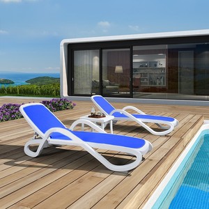 Silla de playa de plástico reclinable plegable para exteriores, cómoda y moderna para hoteles y piscinas, muebles de exterior