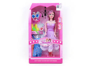 Jinming Adorable Poupée Habillée Mannequin de Mode pour Fille Jeu de Transformation Poupée en Plastique PVC Rose avec Vêtements et Valise pour Filles - Product Image 5