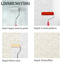 LSY 7 ''Texture Roller DIY Decorative Art Pattern Paint Roller Rouleau en caoutchouc pour murs, meubles et sols Décoration