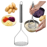 Aardappelen Crusher Rvs Geperste Aardappel Stamper Puree Puree Sap Maker Aardappel Pusher Gladde Gepureerde Fruit Gereedschap Keuken