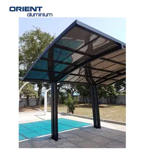 Cubierta de toldo de policarbonato de aluminio resistente al agua para cochera de metal personalizada de fábrica de alta calidad