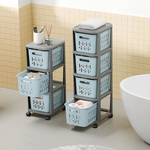 התקנה מבנה חופשי מגירה פלסטיק מגלגל אחסון המארגן עבור חדר אמבטיה מטבח או שימוש בסלון - Product Image 5