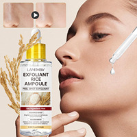 Soin de la peau en marque privée, sérum facial exfoliant à l'acide hyaluronique et aux peptides de riz, ampoule hydratante pour le visage
