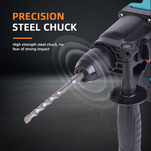 Máy khoan búa phá dỡ điện không chổi than công suất cao bán buôn, pin Lithium, 3 trong 1, tích hợp đèn, đục tường, phá dỡ - Product Image 2