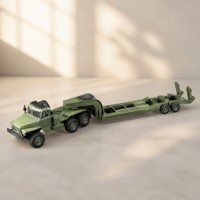 Camion télécommandé en métal, échelle 1/16, tracteur 6x6 avec remorque surbaissée, véhicule semi-remorque 2.4G pour route avec chargeur, cadeau pour enfants