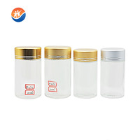 Bouteille en verre à large ouverture de 60 ml, 100 ml, 120 ml, 150 ml, 500 ml, fabriquée directement en usine, pour pilules et comprimés, avec bouchon en plastique ou en aluminium