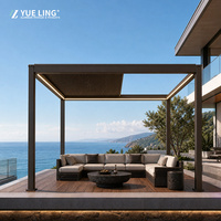 Pergola en aluminium à toit à lamelles imperméable, sur mesure pour les constructeurs et les entrepreneurs du secteur commercial, pergola de patio pour la cour