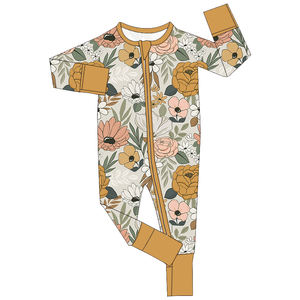 خريف شتاء كم طويل رومبير مخصص طباعة طفل قطعة واحدة بيجامة صبي فتاة أضعاف فوق النوم ارتداء قدم بذلة - Product Image 3