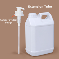 Conteneur de détergent liquide Un litre 5L Jerrycan en plastique Pichets de style F avec pompe Dispensar pour la désinfection du lavage des mains