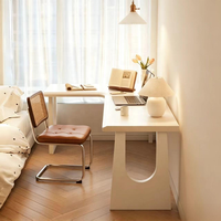 Bureau d'angle moderne en chêne massif extensible pour chambre et bureau, orienté vers le mur