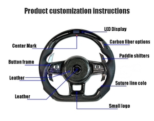 Volante de Fibra de Carbono Forjado <span class=keywords><strong>Rojo</strong></span> para Volkswagen B7 Passat MK6 <span class=keywords><strong>Golf</strong></span> 5 <span class=keywords><strong>Golf</strong></span> 5.5, Piezas para VW B7 Passat MK6, Envío Directo - Product Image 6