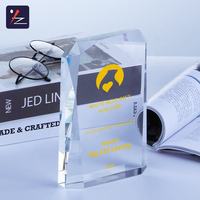Trophée personnalisé en cristal K9 transparent, gravé à la main, écologique, style animal, avec boîte cadeau