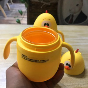 Nouvelle tasse en verre à double paroi avec poignée, motif poulet jaune mignon, avec couvercle à paille gradué, résistante à la chaleur, cadeau pour enfants, mug à eau - Product Image 3
