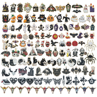 Accessoires de bricolage Halloween transfrontaliers pour enfants fantôme crâne chauve-souris goutte d'huile conception alliage pendentif mode pendentifs breloques