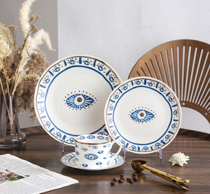 Tazas y Platillos de Cerámica Ecológicos de Lujo Modernos con Ojos y Palmas Pintados a Mano Personalizados para el Té de la Tarde - Product Image 2