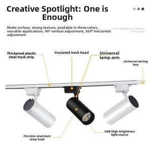 Projecteur LED sur rail en aluminium COB pour villes de troisième catégorie, Ra90, garantie 2 ans, pour magasin de vêtements, hall d'exposition, rail linéaire 3 voies - Product Image 4