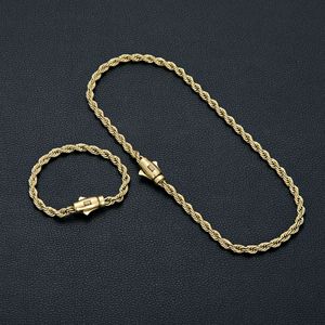 Corrente de Corda Torcida em Aço Inoxidável Banhado a Ouro PVD <span class=keywords><strong>14K</strong></span> <span class=keywords><strong>4mm</strong></span> 6mm, Joia Hip Hop Antiferrugem para Mulheres e Homens - Product Image 5