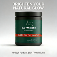 Capsules de glutathion réduit personnalisées en usine, haute concentration, supplément non-OGM hautement purifié à 98%+, OEM/ODM disponible