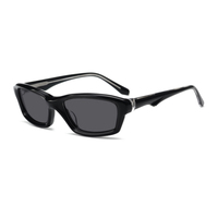 Lunettes de soleil TFB 2025 en acétate, monture noire œil de chat, monture intégrale, UV400, unisexe, look vintage, mode, haute qualité