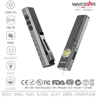 Lampe torche EDC 1300LM, étanche, rechargeable par USB, magnétique, ultra-légère, en alliage d'aluminium, lampe de travail, utilisation quotidienne, camping, laser rouge