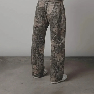 Kustom celana Camo pohon asli 300gsm Streetwear 100% katun kualitas tinggi cetak berat kebesaran untuk pria - Product Image 4