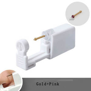 Pistola de Piercing estéril desechable para nariz, Kit de acero quirúrgico incorporado, 2mm, CZ - Product Image 4