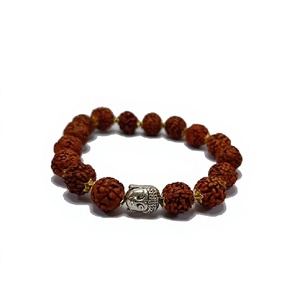 Natural Rudraksha Beads Bracelet with <b>Buddha</b> <b>Head</b> Charm, Handmade Spiritual Meditation Yoga Prayer Bracelet, Buddhist Jewelry - Product Image 3