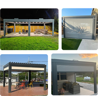 Persianas Enrollables Motorizadas, Ecológicas, Modernas, para Jardín, Pérgola, Gazebo, Marco de Aluminio con Revestimiento en Polvo, LED Opcional