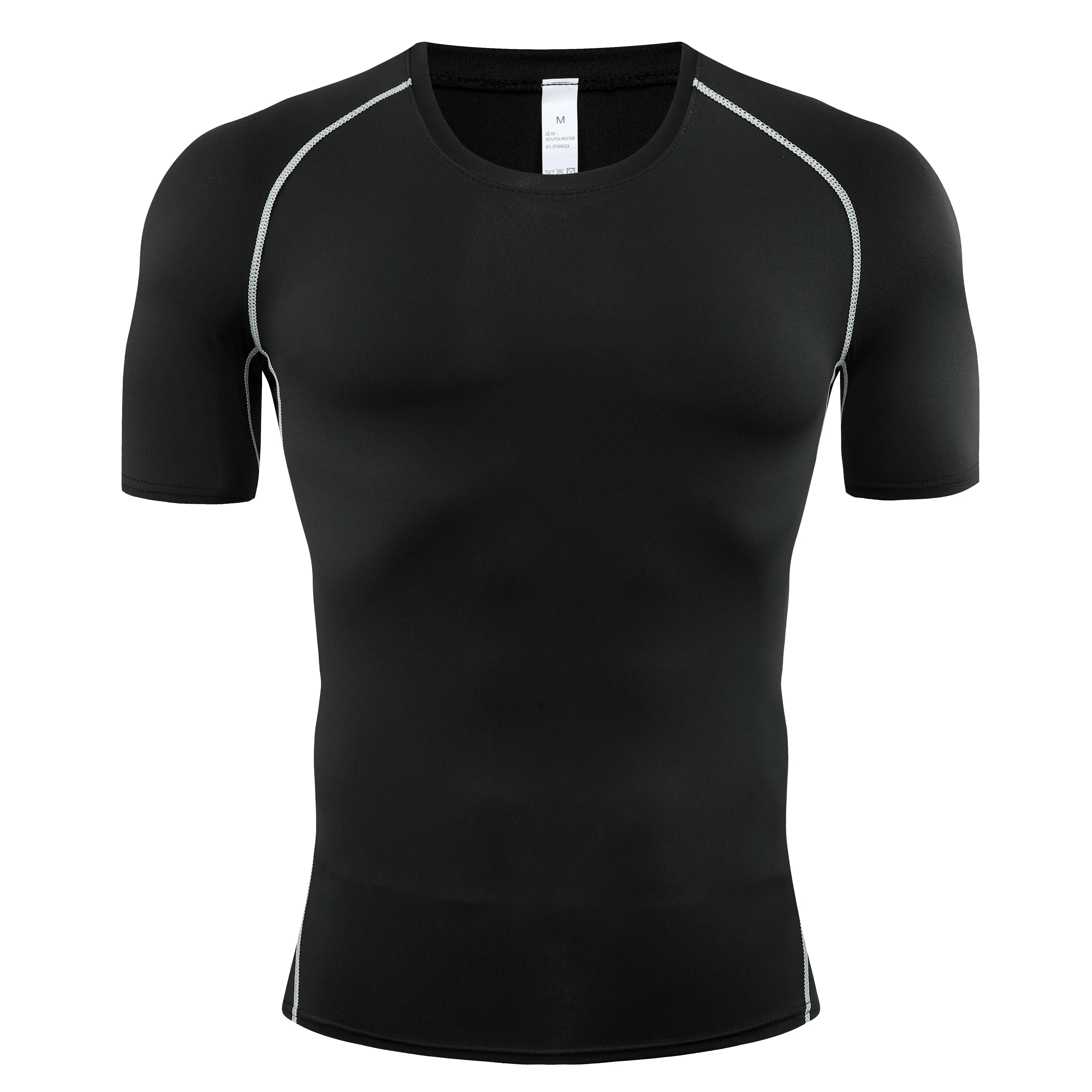 Lidong 남자의 체육관 셔츠 성인을 위한 매끄러운 편안한 폴리에스터 운동복 플러스 사이즈 경량 원활한 통기성