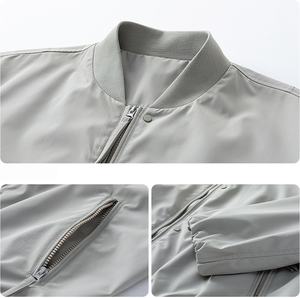 Blouson Aviateur Utilitaire Homme Col Rabattu Style Urbain Américain avec Détails Zippés Silhouette Bomber Décontractée Vintage Hiver - Product Image 3