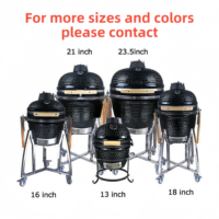 Céramique Oeuf Kamado Cuisine Extérieure Jardin Bbq Grill 13 18 21 23 24 27 29 Pouces Sphérique Granulés Fumeur Camping Barbecue Asadores