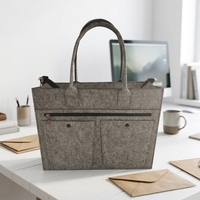 Sacs de rangement souples en polyester imperméables personnalisés en usine, pliables avec poignée pour ordinateur portable, tablette, fournitures de bureau