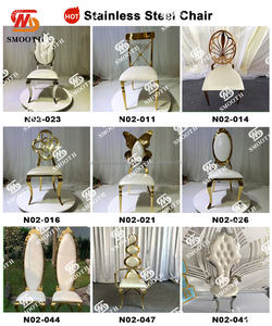 Sillas de Comedor de Lujo SMOOTH con Respaldo Alto y Estructura de Acero Inoxidable, Directas de Fábrica, para Salones de Banquetes y Bodas - Product Image 3