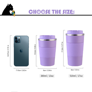 كوب قهوة ذكي متعدد الألوان سعة 13 أونصة، كوب قهوة حراري ذكي معزول بجدار مزدوج سعة 17 أونصة، كوب قهوة مطبوع حسب الطلب - Product Image 2