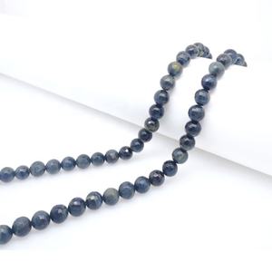 Naturale blu occhio di <span class=keywords><strong>tigre</strong></span> 8mm taglio rotondo braccialetto di perline collana di pietre preziose per la creazione di gioielli - Product Image 1