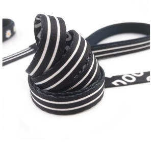 Correa para mascotas de poliéster negro Fabricante de correas para perros Impresión personalizada de lujo Correa para perros trenzada Ingenio de alta calidad - Product Image 5