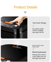 Cuisinière à riz numérique multifonctionnelle 5L, écran tactile en plastique, minuterie 24H, cuve antiadhésive, design portable, 220V, usage domestique